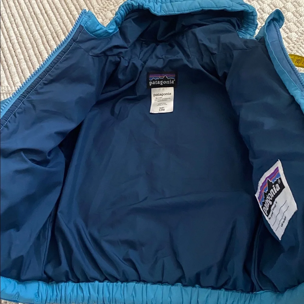 Patagonia Baby Puff Rider Jacket size 12 M in pristine condition turquoise